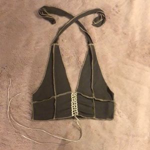Greenish brownish crop top
